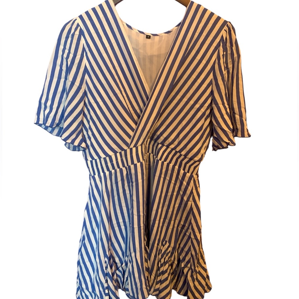 Blue and White Stripe Dress Medium